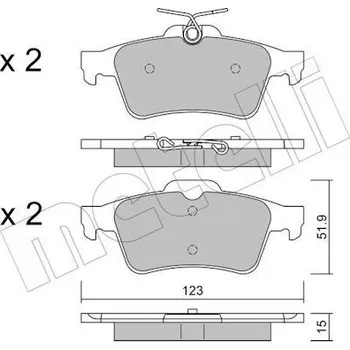 Brzdový systém Sada brzdových destiček, kotoučová brzda METELLI 22-0337-3