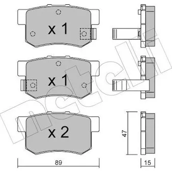 Brzdová destička Sada brzdových destiček, kotoučová brzda METELLI 22-0173-0