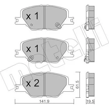 Brzdová destička Sada brzdových destiček, kotoučová brzda METELLI 22-1177-0