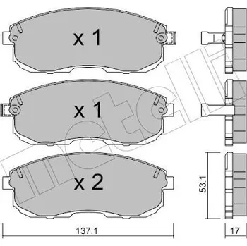 Brzdová destička Sada brzdových destiček, kotoučová brzda METELLI 22-0404-0