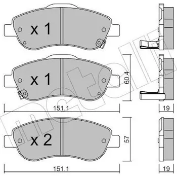 Brzdová destička Sada brzdových destiček, kotoučová brzda METELLI 22-0789-0