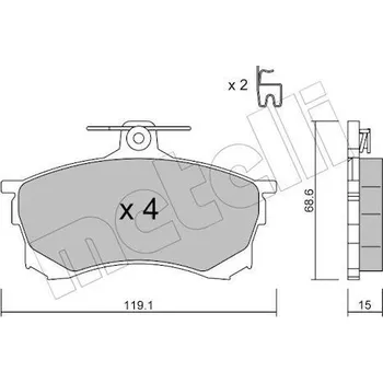 Brzdová destička Sada brzdových destiček, kotoučová brzda METELLI 22-0250-0
