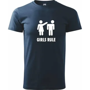Pánské tričko Girls rule - Triko extra velké (5-8XL) - 6XL ( Námořní modrá (velmi tmavá - téměř černá) )
