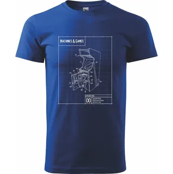 Pánské tričko Nákres herní automat otevřený - Triko extra velké (5-8XL) - 7XL ( Královská modrá )