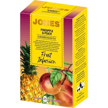 Čaj JONES Black Pineapple & Peach přebal 25x2g