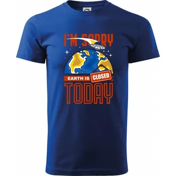 Pánské tričko Covid earth closed - Triko extra velké (5-8XL) - 6XL ( Královská modrá )