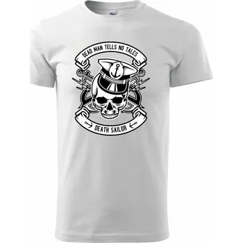 Lebka námořník - Triko extra velké (5-8XL) - 8XL ( Bílá )