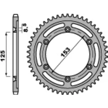 Nářadí na motocykly Ocelová standardní zadní řetězová kola PBR 4547 - 428 4547.54.C45