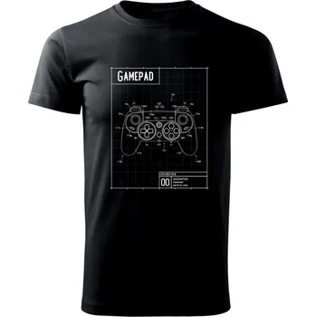 Pánské tričko Nákres Gamepad moderní - Triko extra velké (5-8XL) - 6XL ( Černá )