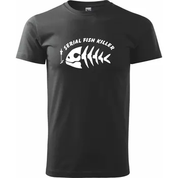 Pánské tričko Rybaření - Serial fish killer - Triko extra velké (5-8XL) - 6XL ( Černá )