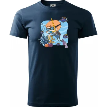 Potápka kluk - Triko extra velké (5-8XL) - 8XL ( Námořní modrá (velmi tmavá - téměř černá) )