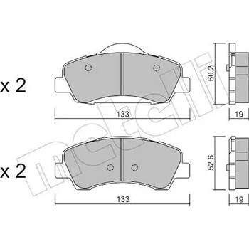 Brzdový systém Sada brzdových destiček, kotoučová brzda METELLI 22-0982-0