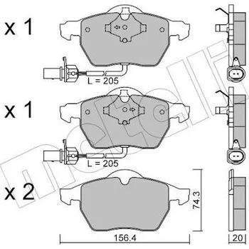 Brzdová destička Sada brzdových destiček, kotoučová brzda METELLI 22-0314-0
