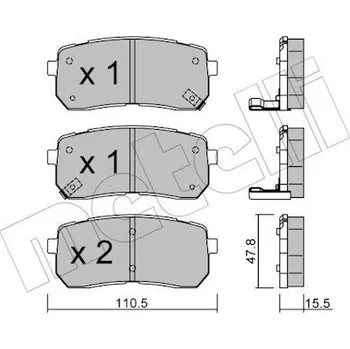 Brzdový systém Sada brzdových destiček, kotoučová brzda METELLI 22-0786-0