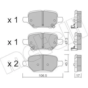 Brzdový systém Sada brzdových destiček, kotoučová brzda METELLI 22-1213-0