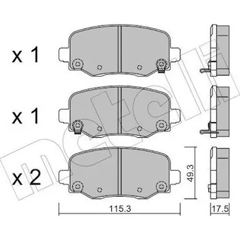 Brzdová destička Sada brzdových destiček, kotoučová brzda METELLI 22-1002-1