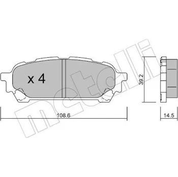 Brzdová destička Sada brzdových destiček, kotoučová brzda METELLI 22-0613-0
