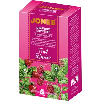 Čaj JONES Black Strawberry & Raspberry přebal 25x2g
