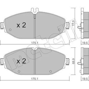Brzdová destička Sada brzdových destiček, kotoučová brzda METELLI 22-1132-0