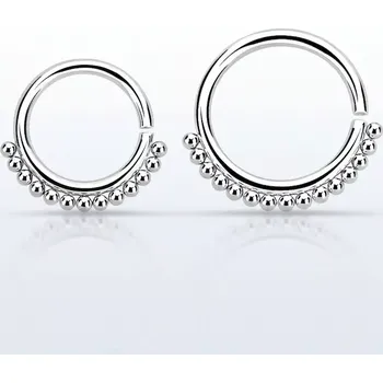 Piercing Kroužek s otevíráním zdobený vnějšími korálky SEPN (Kroužek s otevíráním zdobený vnějšími korálky z chirurgické oceli 316L v různých průměrech SEPN)