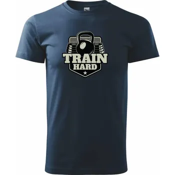 Pánské tričko Train hard - Triko extra velké (5-8XL) - 7XL ( Námořní modrá (velmi tmavá - téměř černá) )