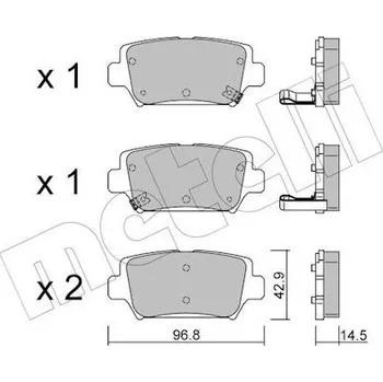 Brzdová destička Sada brzdových destiček, kotoučová brzda METELLI 22-1240-0
