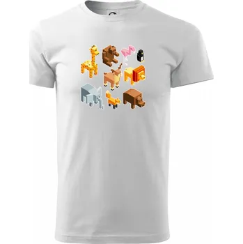 Pánské tričko 3D zvířátka - Triko extra velké (5-8XL) - 8XL ( Bílá )