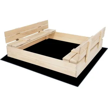 Pískoviště Dětské pískoviště s krytem 120x120 cm SPRINGOS ZUZA 120N + podložka