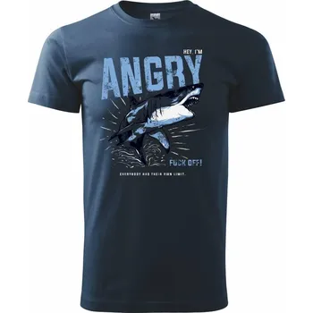 Pánské tričko Shark angry - Triko extra velké (5-8XL) - 8XL ( Námořní modrá (velmi tmavá - téměř černá) )
