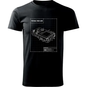 Pánské tričko Nákres kapesní videohra - Triko extra velké (5-8XL) - 7XL ( Černá )