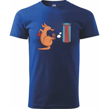 Pánské tričko Boxující klokan - Triko extra velké (5-8XL) - 6XL ( Královská modrá )