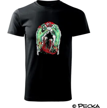 Pánské tričko Zombie Gambler (Pecka design) - Triko extra velké (5-8XL) - 6XL ( Černá )