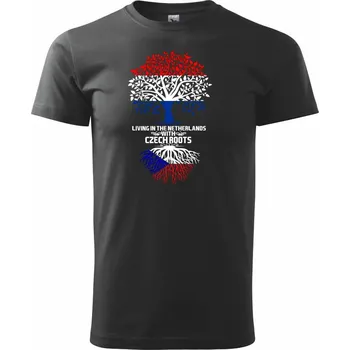 Living in the Netherlands with Czech Roots - Triko extra velké (5-8XL) - 7XL ( Černá )