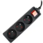 GEMBIRD prodlužovačka 3FR/10A/C14, 0,6m, černá