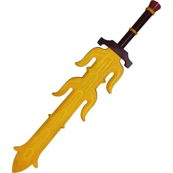 Dřevěná hračka Halloweenské rekvizity damdos, 40" meč s plamennou čepelí, Zelfsda, ohnivá končetina, fantasy,