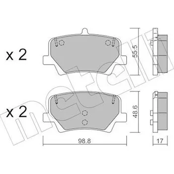 Brzdová destička Sada brzdových destiček, kotoučová brzda METELLI 22-1187-0