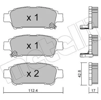 Brzdová destička Sada brzdových destiček, kotoučová brzda METELLI 22-0428-0