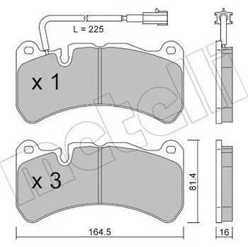 Brzdová destička Sada brzdových destiček, kotoučová brzda METELLI 22-1201-0