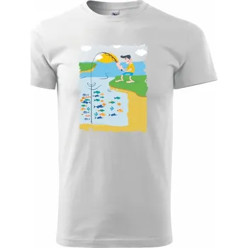 Pánské tričko Rybář který má smůlu barevný - Triko extra velké (5-8XL) - 7XL ( Bílá )