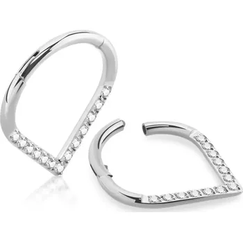 Piercing Kroužek hruška různých délek se krystaly SGSH15 InfinityPierce.cz (Piercing ve tvaru hrušky různých délek se krystaly SGSH15)