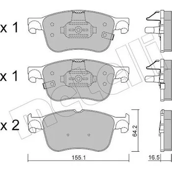 Brzdová destička Sada brzdových destiček, kotoučová brzda METELLI 22-1205-0