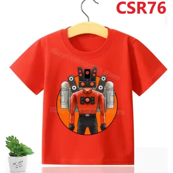 Dívčí tričko Roblox Dětské bavlněné triko s motivem Skibidi Toilet - modré/červené Motiv: CSR76, Velikost: 120