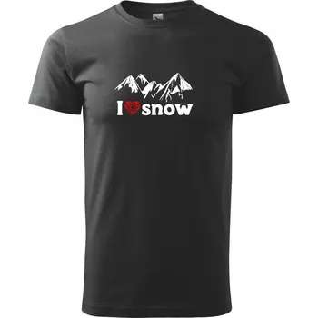 Pánské tričko I love snow hory - Triko extra velké (5-8XL) - 6XL ( Černá )