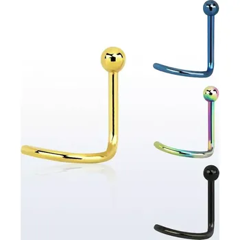 Piercing Zahnutý piercing do nosu s kuličkou v různých barvách NSTB InfinityPierce.cz (Zahnutý piercing do nosu s kuličkou v různých barvách z chirurgické oceli NSTB)