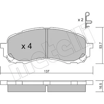 Brzdový systém Sada brzdových destiček, kotoučová brzda METELLI 22-0762-0