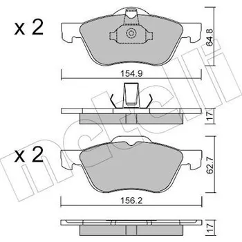 Brzdová destička Sada brzdových destiček, kotoučová brzda METELLI 22-0489-0