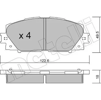 Brzdový systém Sada brzdových destiček, kotoučová brzda METELLI 22-0745-0