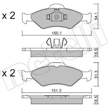 Brzdová destička Sada brzdových destiček, kotoučová brzda METELLI 22-0315-0