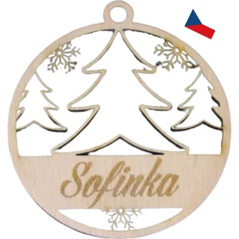 Vánoční dekorace JH WoodArt Personalizovaná vánoční ozdoba 1 ks (Elegantní dřevěná ozdoba)