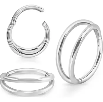 Piercing Ocelový kroužek dvojitý různých délek SGSH32 (Ocelový piercing dvojitý různých délek SGSH32)